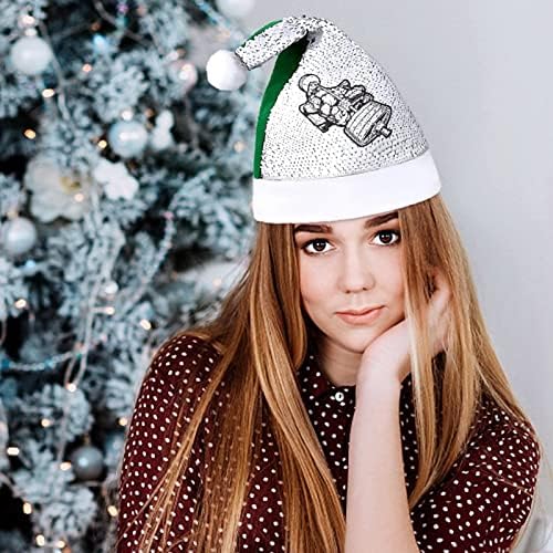 Gorila dižući utege smiješni Božićni šešir sa šljokicama Šeširi Djeda Mraza za muškarce i žene Božićni blagdanski ukrasi za zabave