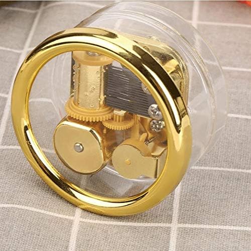 Yfqhdd akrilna okrugla glazbena kutija prozirni sat glazbeni okvir Clockwork dječji glazbeni poklon poklon