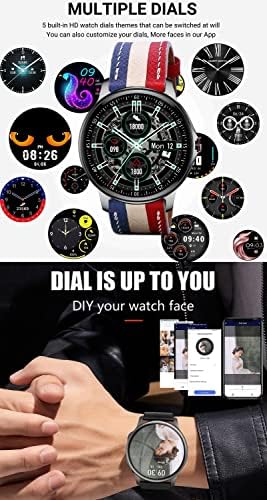 Hoaiyo Smart Watch, 1.3 Smartwatch s pozivom/tekstom/otkucajem srca/SPO2/Spavanje/kalorije brojač, 3ATM vodootporni 20 Sports Mode