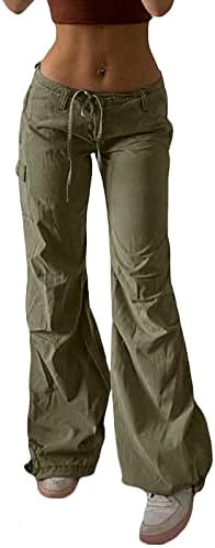 Ženske teretne hlače u donjem dijelu, padobranske hlače, široke hlače niskog struka u donjem dijelu donjeg dijela donjeg dijela donjeg