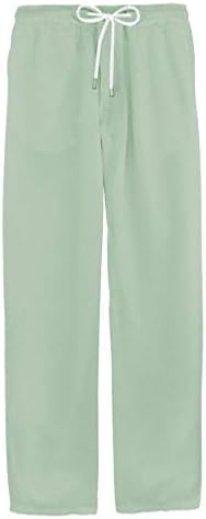 Muške ljetne pamučne lanene hlače ležerne hlače s elastičnim strukom crtanje lagane joga plaže hlače Twistentspants