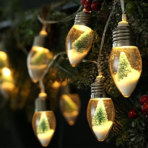 2pcs božićni snježni globus nizovi svjetla unutarnji ukrasi 6,6 ft baterija s pogonom na gudačke svjetla za božićno drvce snijeg prizor