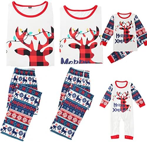 Božićna karirana tiskana dnevna odjeća božićna obitelj koja odgovara pidžami pidžama s dugim rukavima pidžama za obitelj od 5