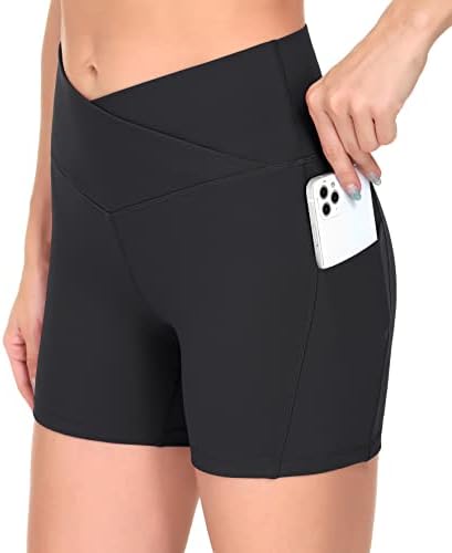 Dragon Fit Yoga Shorts s visokim strukom za žene s 2 bočna džepa kontrola trbuha trbuha trče atletski trening kratke hlače