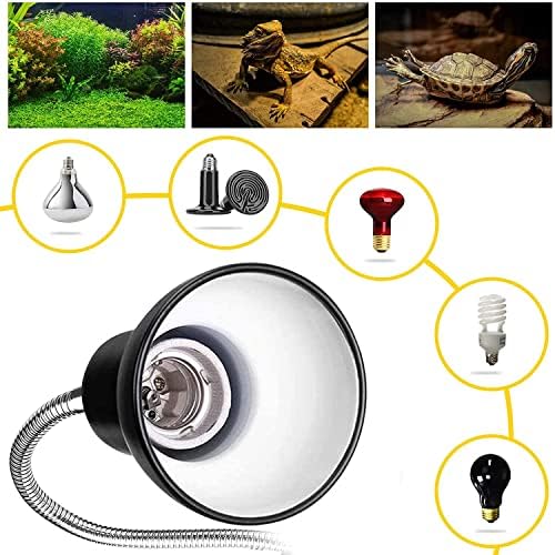 50W toplinska svjetiljka gmazova, set od 2 žarulje, ručna žarulja s rezom od 360 °, pričvrsne lampe za podešavanje akvarija za podesivu