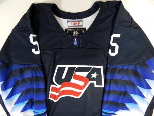 2021 Team USA Hockey 5 Igra izdana Blue Jersey U18 World Juniors XL 71 - Igra korištena NHL dresova