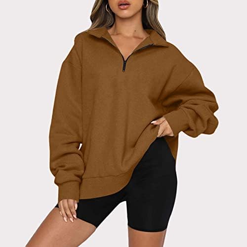 Kuaileya Quarter Zip pulover žene vrhovi za žene prevelike polovine zip pulover dukserice dugih rukava četvrtina zatvarača hoodie