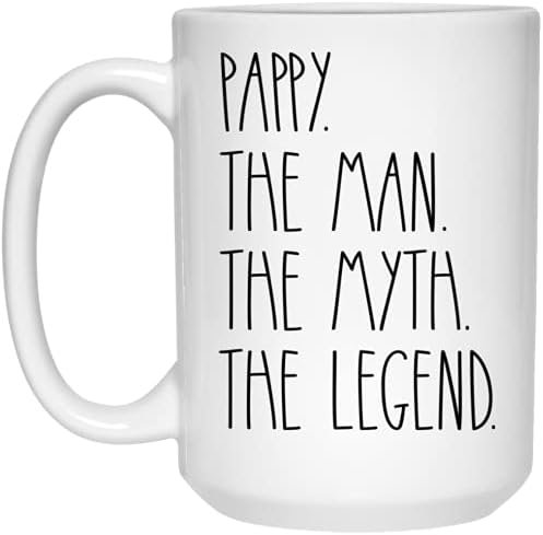 Šalica za kavu U Stilu Pappi Rae Dunn-Sretan rođendan Pappi-najbolja šalica za kavu Pappi-šalica za Očev dan za Pappi 11 oz, Bijela