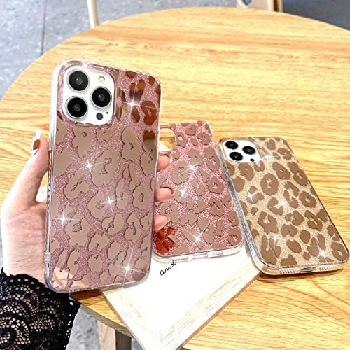 Ziye Kompatibilno s iPhoneom 13 Pro Max Case Leopard Luksuzno oblaganje zlatni Cheetah Cheetah Print za žene, ojačani poklopac otporan