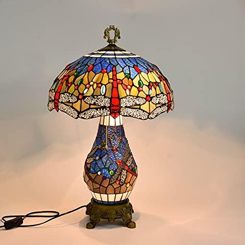 Tiffany u stilu obojena staklena stolna svjetiljka kreativna plava zmajska soba za dnevni boravak stolna svjetiljka retro hotel lobi