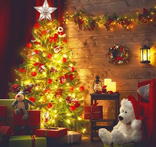 AOGU božićno drvce Topper 10 LED tople bijele svjetlosti zvijezda osvijetljena ručka za ukrašavanje kućne zabave