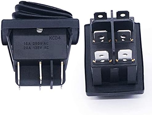 Befia 2PCS vodootporni prekidač za zaključavanje 6 pin/isključen/na 3 položaja crna 250V/16A 125V/20A prekidači