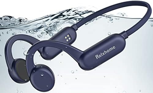 RelxHome Slušalice za provod za kosti, Sportske MP3 slušalice ugrađene 8G memorije, IP68 vodootporne, bežične Bluetooth kosti slušalice