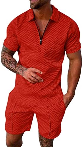 Xiloccer muški dvodijelni odjeća 2023 Summer Tracksuit Zip Up majice i kratke hlače postavljaju lijepu sportsku odjeću za muškarce