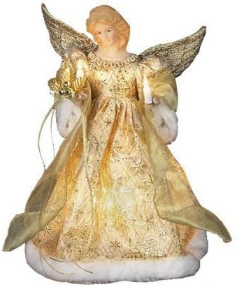 Kurt Adler UL 10-Light 12-inčna zlatna haljina Angel Treetop Novo /Home-gallery