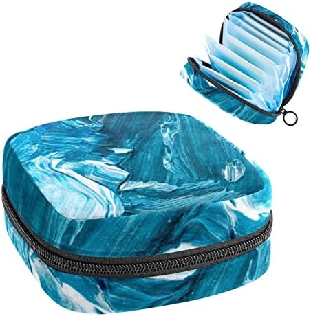 Torba za razdoblje, torba sanitarne salvete, držač jastučića za razdoblje, torbica za šminkanje, plavi grafiti umjetnički uzorak
