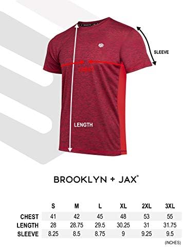 Brooklyn + Jax muški suhim vlaga vlaga Wicking Active Crew Neck majica