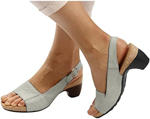 Ortotske sandale za žene grupe sandale sa petama sa remenom od gležnjača metalna kopča casual uredska sandala ljetne haljine sandale