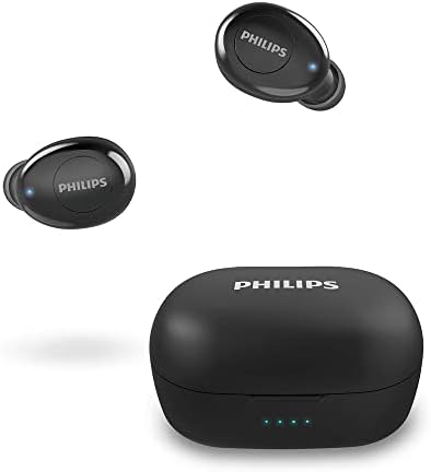 Philips T2205 In-Ear istinite bežične slušalice s IPX4 otpornim na prskanje, super-sil-prijenosni kućište za punjenje, ugrađeni mikrofon,