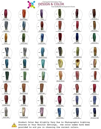Čarobni raznoliki poprečni ubodni ubod varijacije boja za vez za vezanje, 8,7 dvorišta, vrt Monets, pakiranje od 12 skena