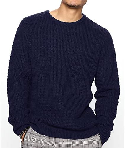 Džemperi novi muški okrugli vrat Čvrsta boja labave pulover džemper mladi modni povremeni vrh za muškarce