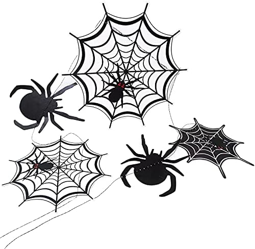 HONBAY 2PCS Viseći SpiderWeb Banner COBWEB BANNER Black Spider Web Garland Halloween Dekoracija zabave