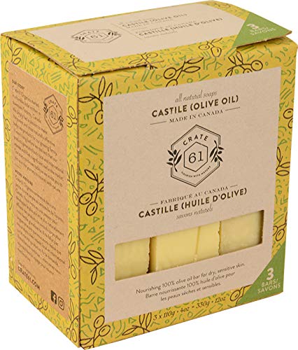 Sanduk 61 veganski prirodni sapun Kastilja 3 pakiranja ručno izrađeni sapun s vrhunskim esencijalnim uljem hladno prešani sapun za