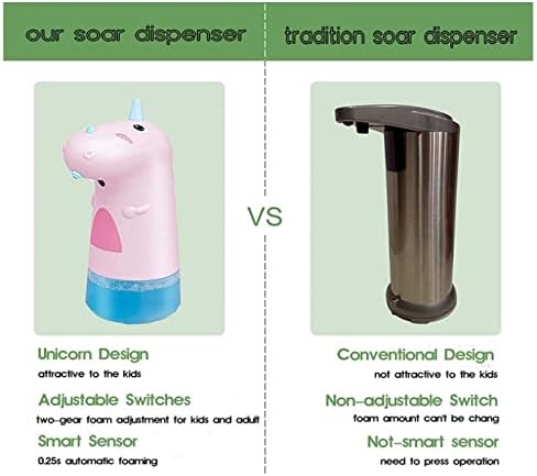 DEIOVR DINOSAUR SOAP DISEnser, 250 ml USB za punjenje djece bez dodira sapuna za tuširanje boca za tuširanje za tuširanje za kupatilo