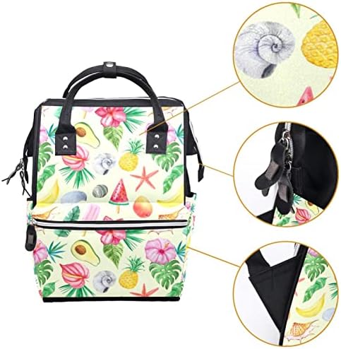 Guerotkr putovanja ruksak, vreća pelena, vrećice s pelena s ruksakom, ljetni tropski voćni cvijet liši sladoled