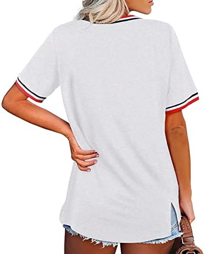 Majica američke zastave za žene usa zvijezde košulje 4. srpnja majice suncokret v vrat kratki rukavi tunična bluza