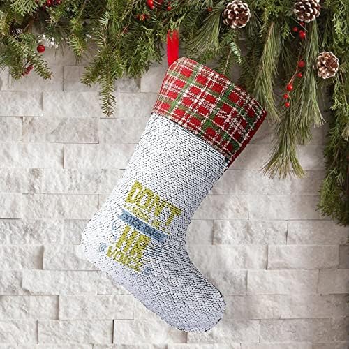 Ljudski resursi HR Glas Sequin Božićna čarapa Sjajni zid za viseće ukrase ukras za božićno stablo za odmor