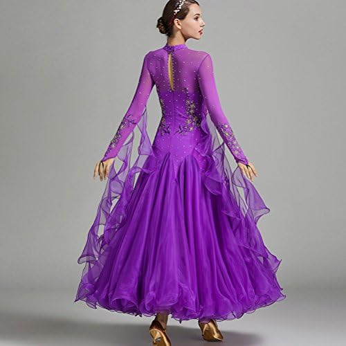 Žene Multi Colors Dijamantne izvrsne naljepnice obrub svjetlucava Foxtrot Waltz Natjecanje Standardna haljina za bal