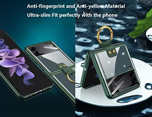 Futrola za mobitel od 4 do 5, prozirna tanka futrola otporna na udarce s prstenastim postoljem i malom zaštitnom futrolom za zaslon