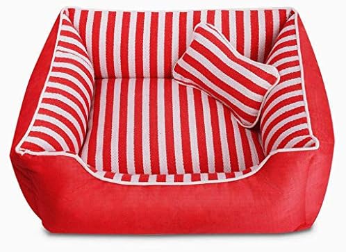 Mmawn crveni ortopedski krevet za pse - s urezanom ortopedskom pjenom, udobnim pamučnim obrubljenim jastukom i dnom ne -ispadanja