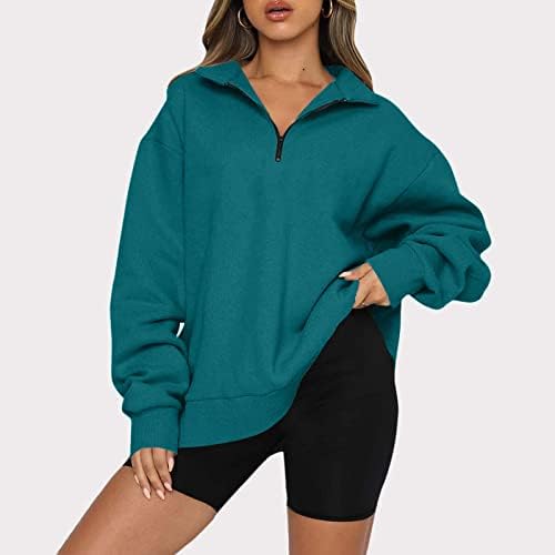 Kuaileya 3/4 ZIP pulover žene prevelike kapuljače za ženske polovine zip pulover dukserice dugih rukava Quarter Zip Hoodie