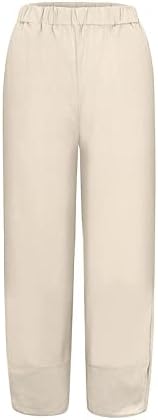 Niantie lanene hlače za žene Palazzo Lounge hlače plus tiskane ljetne labave platnene hlače plus veličina