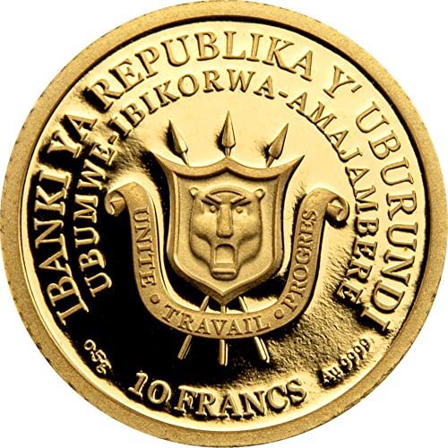 2023 de mali zlatni novčić Powercoin Lion 10 franaka Burundi 2023 0,5 Gr Proof