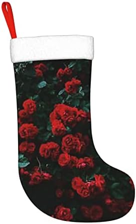 Aabstbfm crvena i crna ruža božićne čarape kamin viseće čarape za obiteljski božićni ukras za odmor dekor zabave