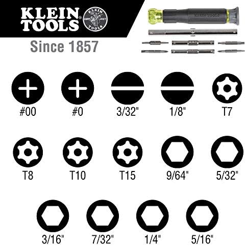 Klein Tools 32314 Elektronički odvijač, 14-in-1 i 32581 4-u-1 odvijač elektronike s preciznim strojevima Bitovi: 2 proreza, 2 phillips