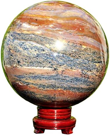 Izvrsni ogromni prirodni polirani crveni dendritični agat kvarc kristalni kamen sfera čakra zacjeljivanje kvarcnih minerala velikih