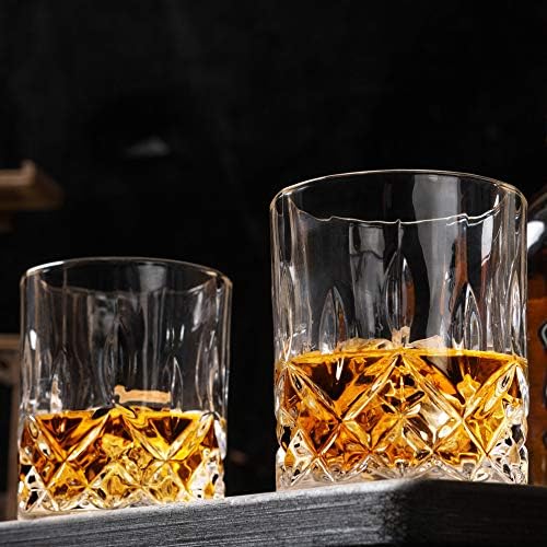 Kanari naočale viskija od 6 s elegantnom poklon kutijom, 10 oz premium staromodni kristalni stakleni momak za alkohol, škotski, koktel