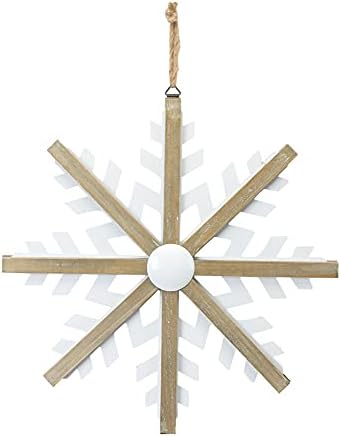 Melrose International Ornament snježna pahuljica 16 Željezo/drvo