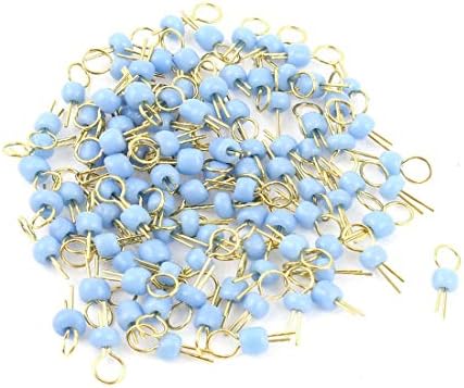Novi LON0167 50 PCS plava keramička perlica glava Zlatni ton tona bakreni PCB testni terminali (50 Stücke Blau Keramik Perle Ring Kopf