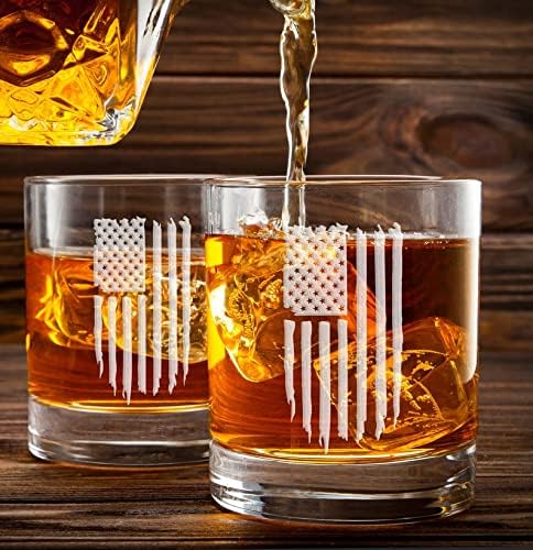 Uznemirena američka zastava viski staklo