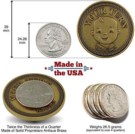 Jedan ili drugi originalni novčić za donošenje odluke o promjeni pelene / bacite novčić da vidite tko mijenja pelenu-jedinstvena opcija