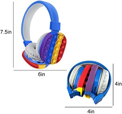 Edealz bežična ili ožičena Bluetooth 5.2 punjenje preko slušalica s silikonskim fidget pop mjehurićima mikrofonom, moćnim surround