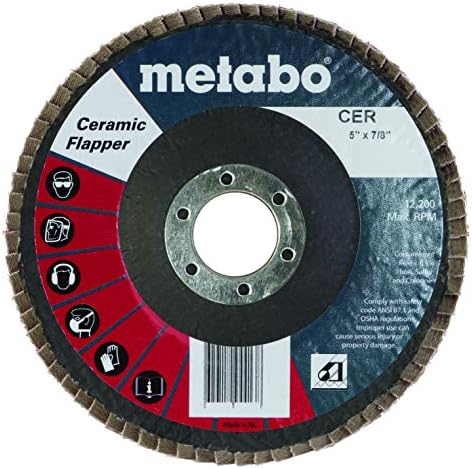 Metabo - Primjena: čelik/nehrđajući čelik - 5 Keramički flapper 40 7/8 T29 od stakloplastike, diskovi zaklopke - keramički flapper