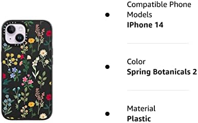 Casetify Impact iPhone 14 slučaj [4x Vojni razredi testiran / 8.2ft zaštita od pada] - Spring Botanicals 2 - Matte Black
