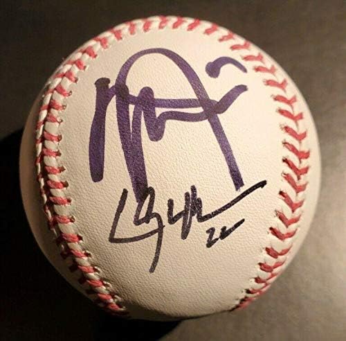 Mike Trout Clayton Kershaw potpisao je OMLB bejzbol JSA Loa Autentični autografski bejzboli s autogramima