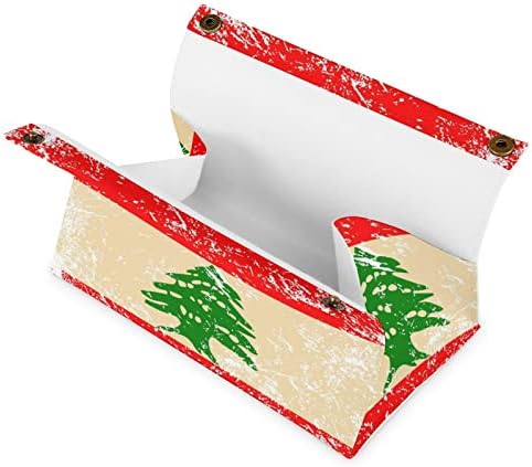 Libanonski retro zastave poklopac kutije za kutiju kože kože držač kutije za tkivo pravokutno tkivo lica Organizator papira